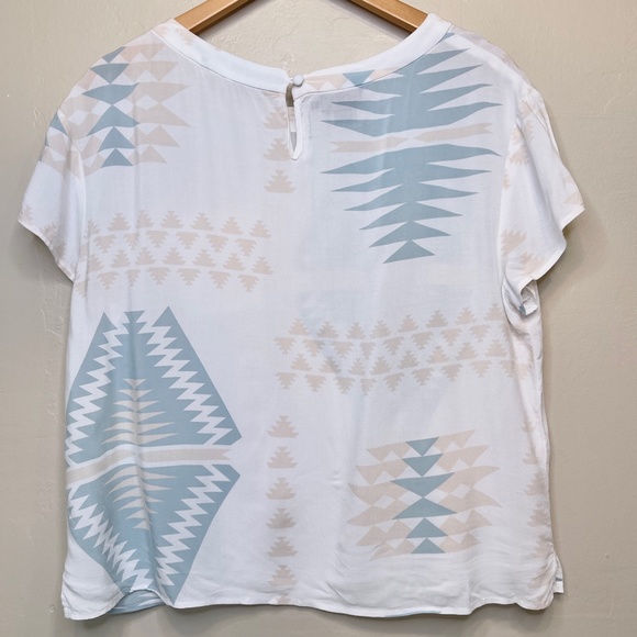 Pendleton | Juniper Seafoam Aztec Tribal Heritage Soft Thin Lightweight Boxy Top - Picture 4 of 11
